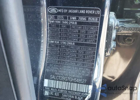 2016 Land Rover Discovery Sport Hse Lux z USA, uszkodzony, nr VIN SALCT2BG7GH548527